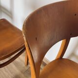 4 camel Thonet bistro chairs