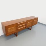 Vintage Scandinavian style sled foot sideboard in teak from the 60s