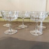 Set of 5 vintage champagne glasses