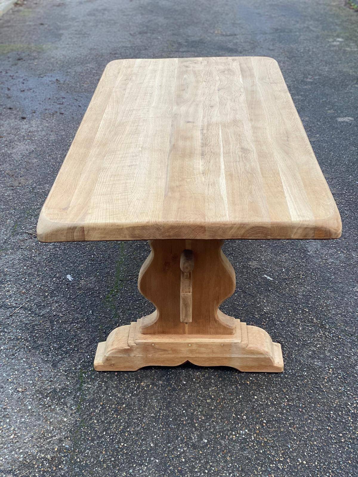 Table à manger de monastère rénovée en chêne massif du 19ème 200cm