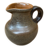 Old fontgombault pitcher vintage brown stoneware