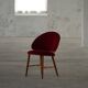 Mid-century toilet chair in oak and red velvet, by a Danish cabinetmaker, 1950s.