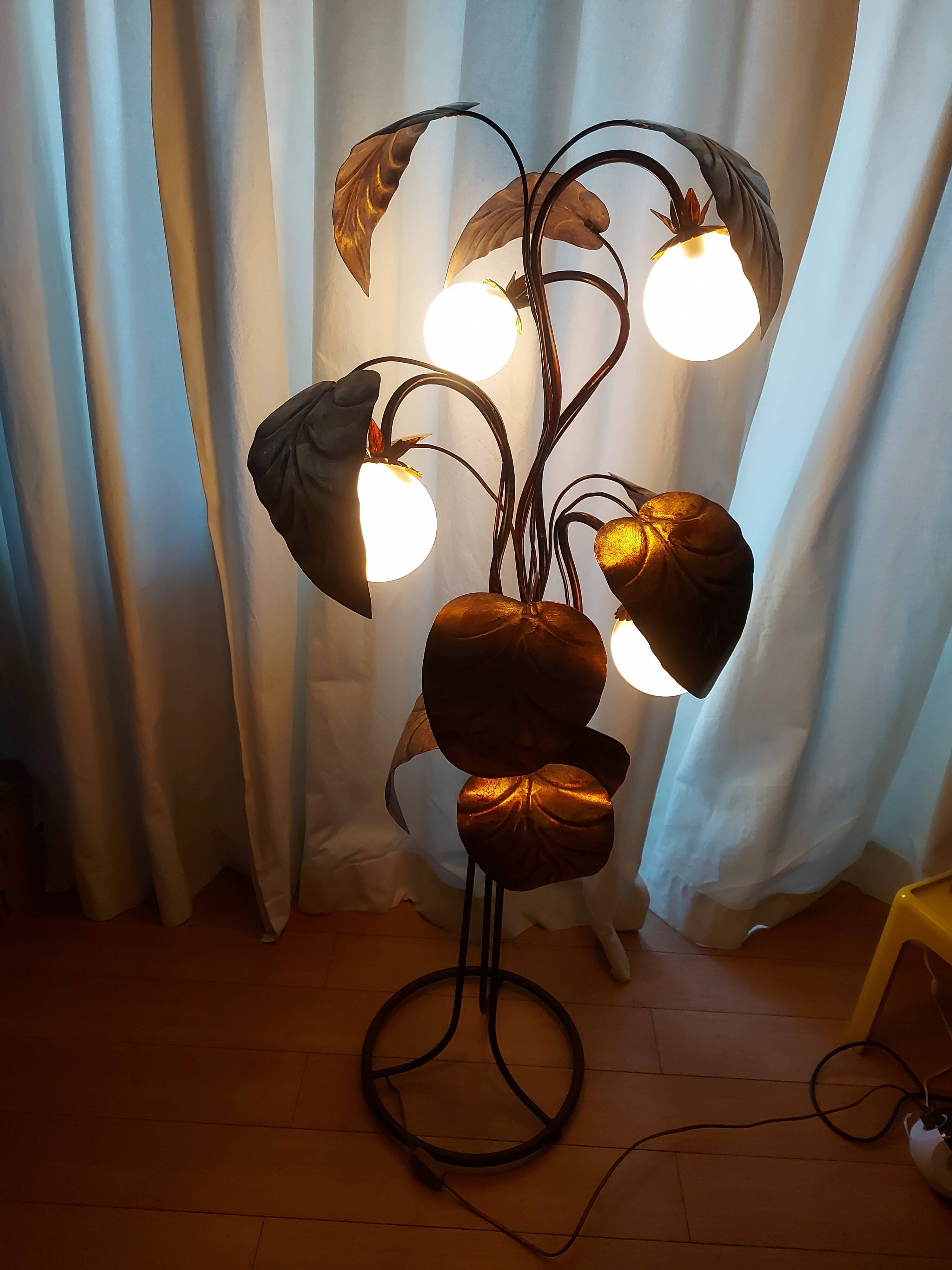 Floor lamp rhubarb leaf 70s