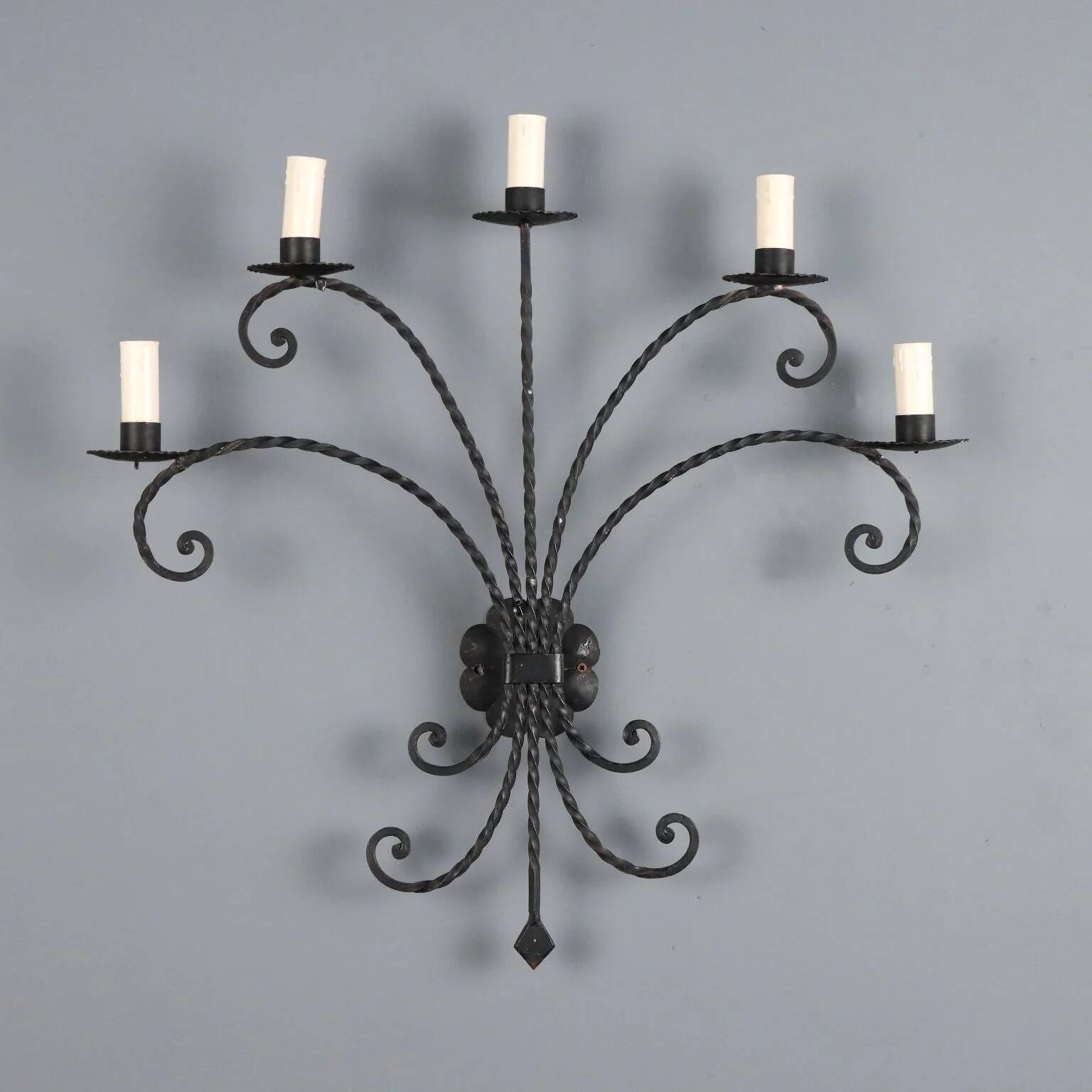 Wall sconce in wrought iron with 5 lights - Italy