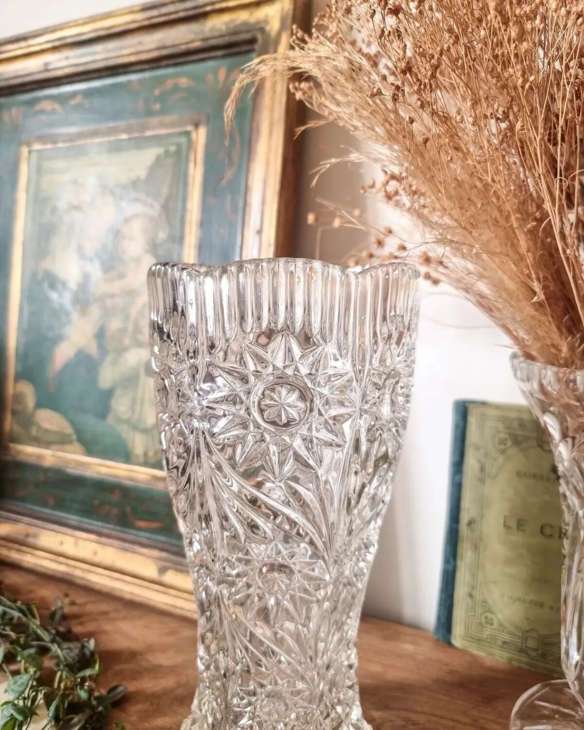 Cut crystal vase, 1970