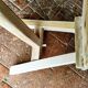 Rustic, raw solid oak bench.