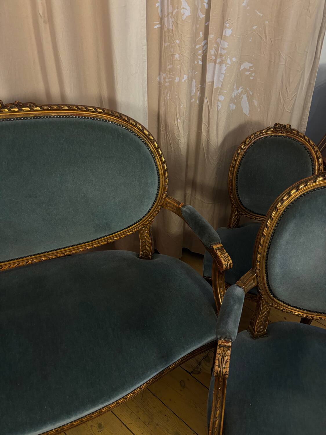 Louis XVI five-piece salon