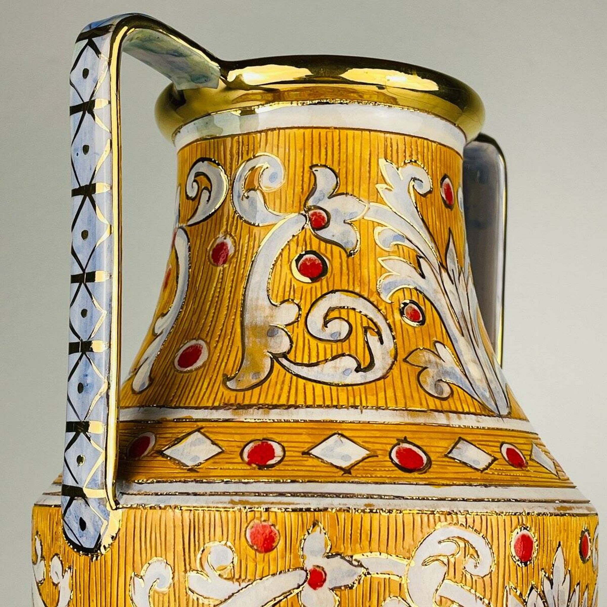 Antique ceramic vase by Serafino Volpi for Deruta, Italy, 1950s.