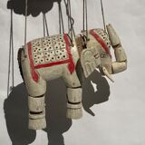 Set of 5 antique Anglo Indian elephant marionettes, puppets