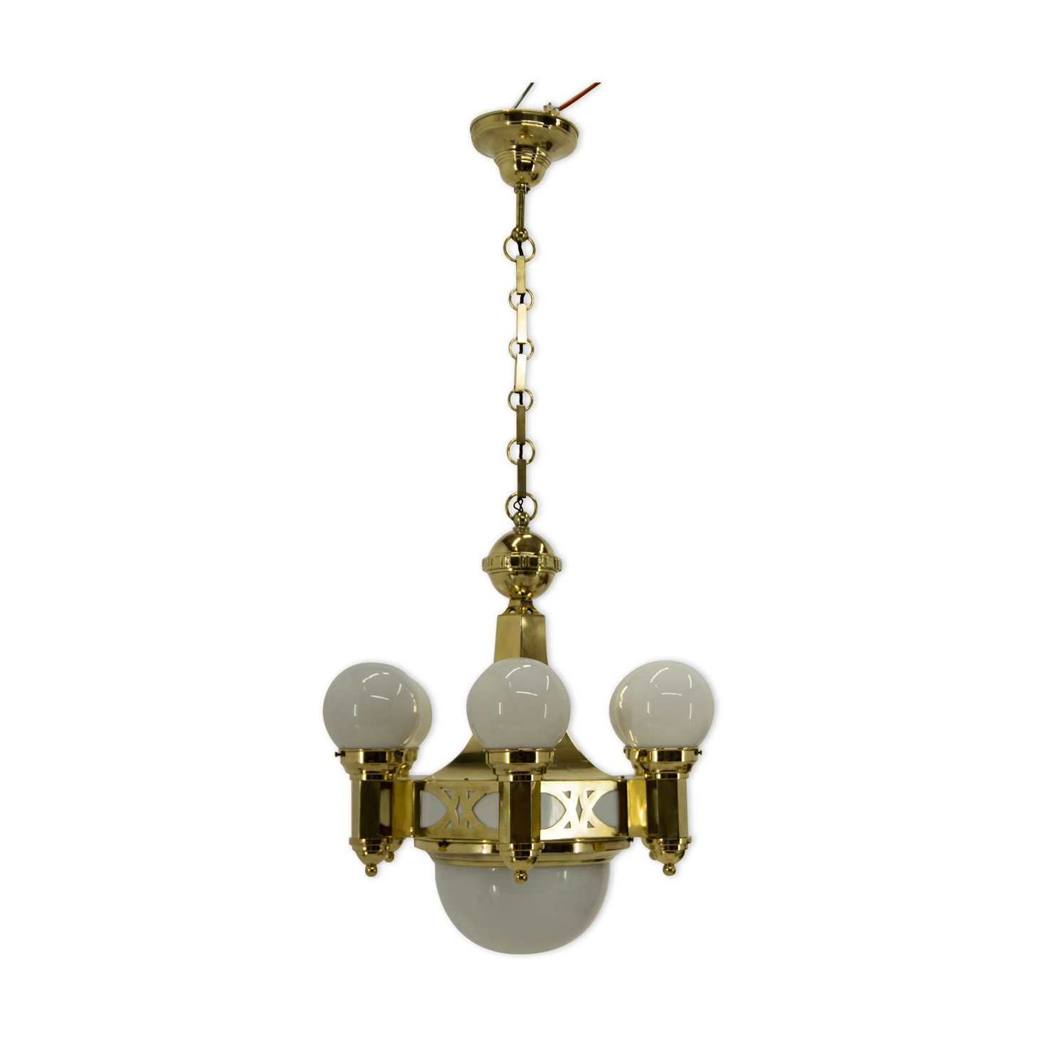 Rare Art Nouveau Chandelier by Emil Kralik, 1920s
