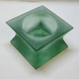 Modernist vintage square vase in frosted molded pressed glass