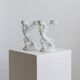Two White Biscuit Porcelain Candleholders, Vintage Ceramic Candlesticks, Italy 1930s – Elegant Rococo-Style Decor