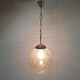 Midcentury Brass and Smoked Bubble Glass Pendant by Kamenický Šenov, 1960s