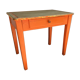 Wooden wooden desk orange base