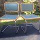 Pair of chairs B 32 Cesca Skaï blue by Marcel Breuer vintage 1960