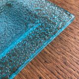 Plat en verre gouttes Murano bleu