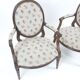 Pair of Louis XVI style armchairs