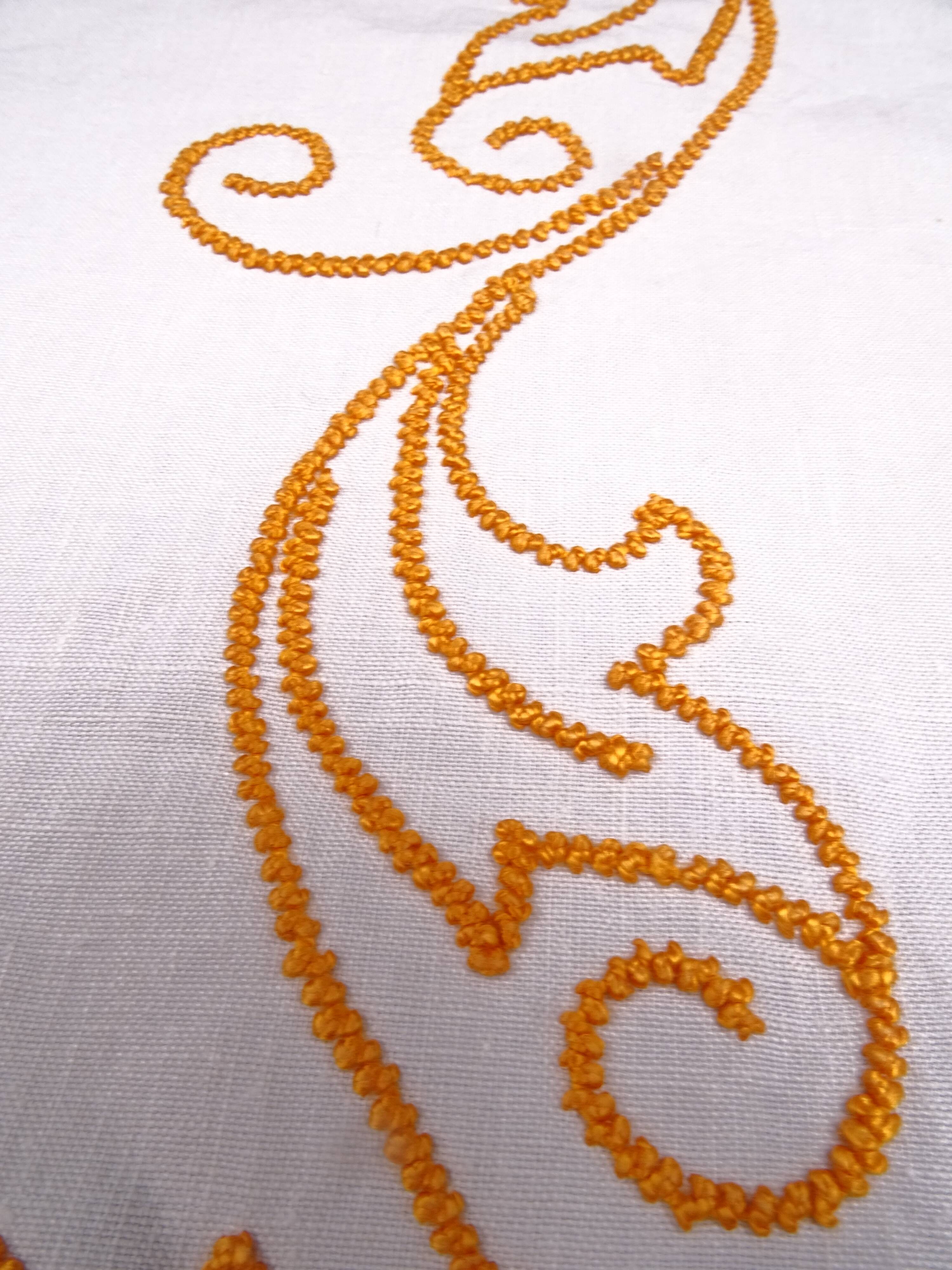 Doily or table path or center of table embroidered around 1970