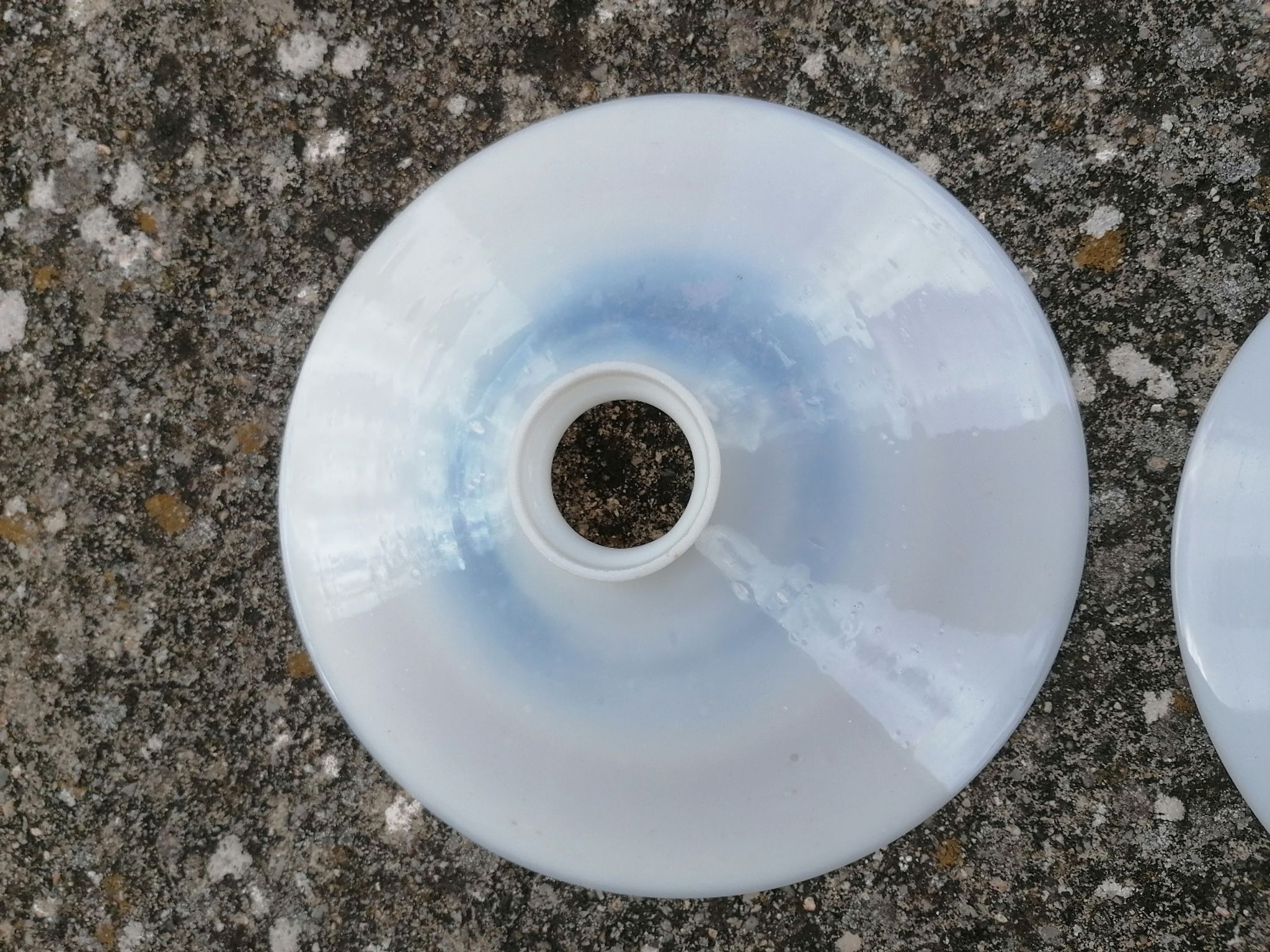 White opaline lampshade from the 1940s