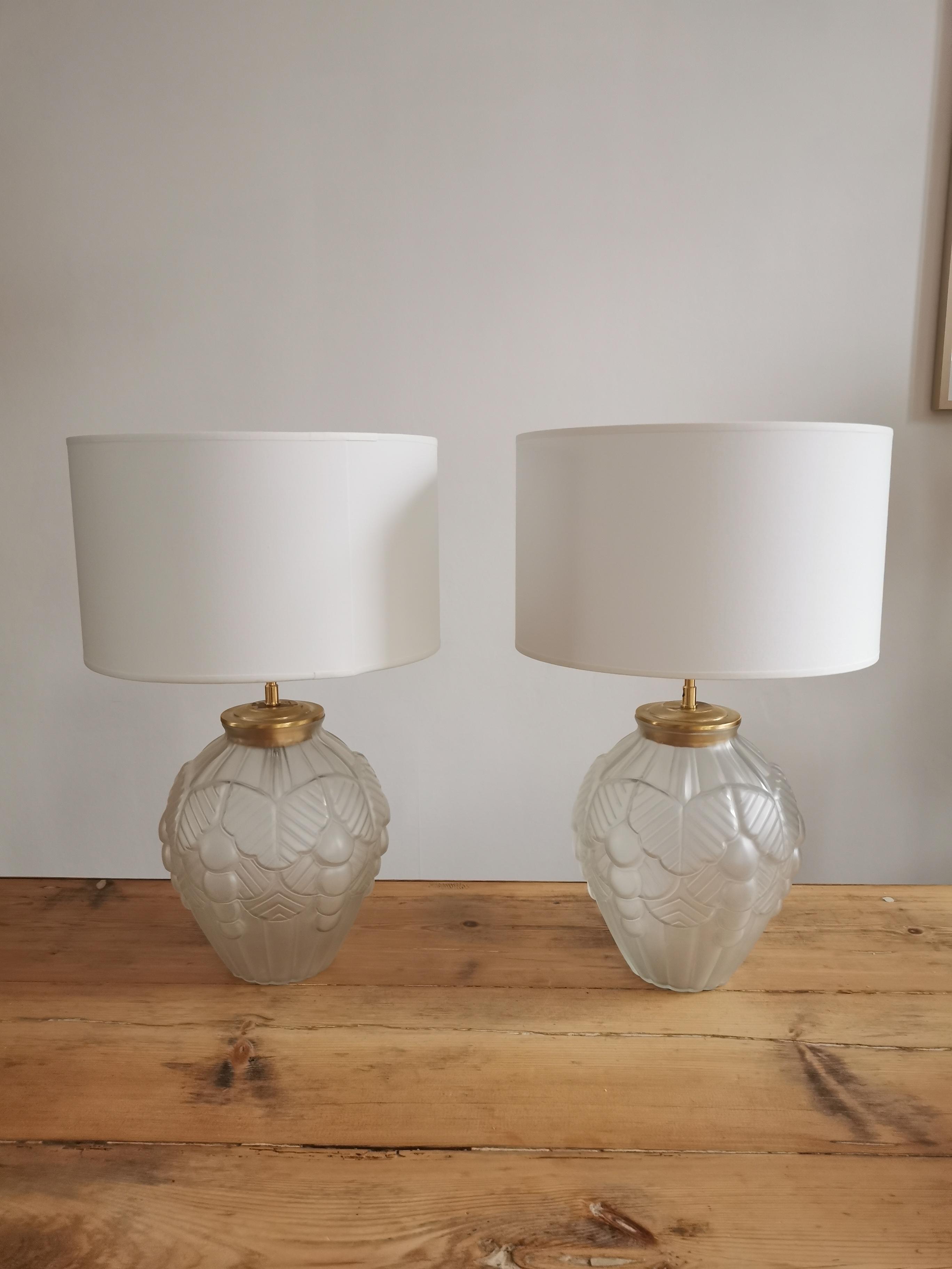 Art Deco lamp in polished glass