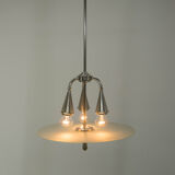 Art Deco Nickel-plated Chandelier, 1920s