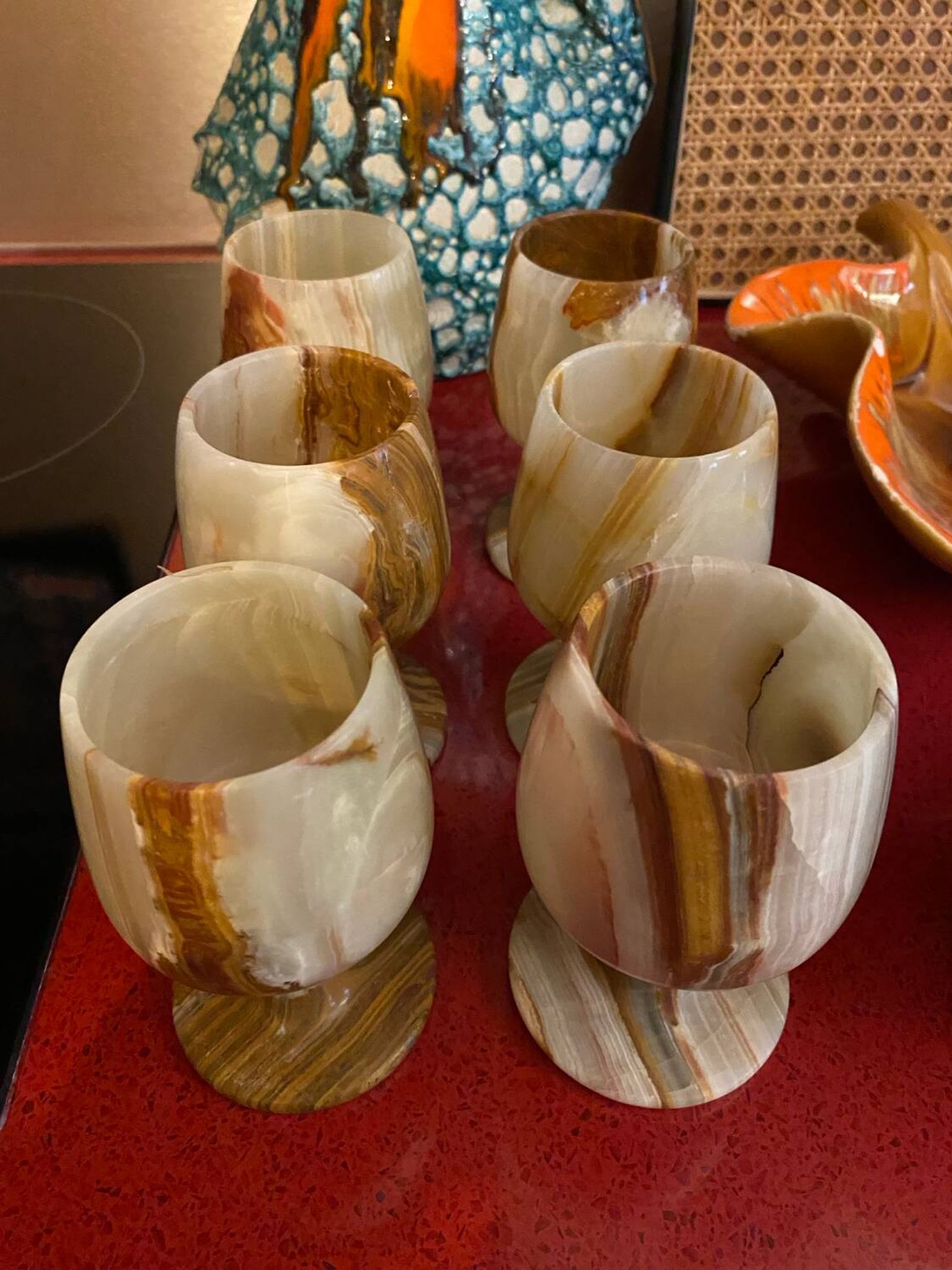 Set of 6 onyx glasses