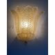 Set of Four Venetian Gold Graniglia “Leaf” Murano Glass Wall Sconcess