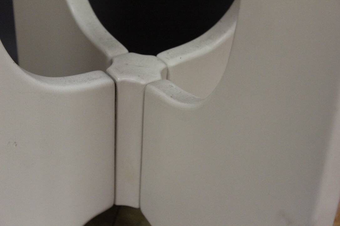 Pedestal Table In White Lacquered Wood And Marble Circa 1970