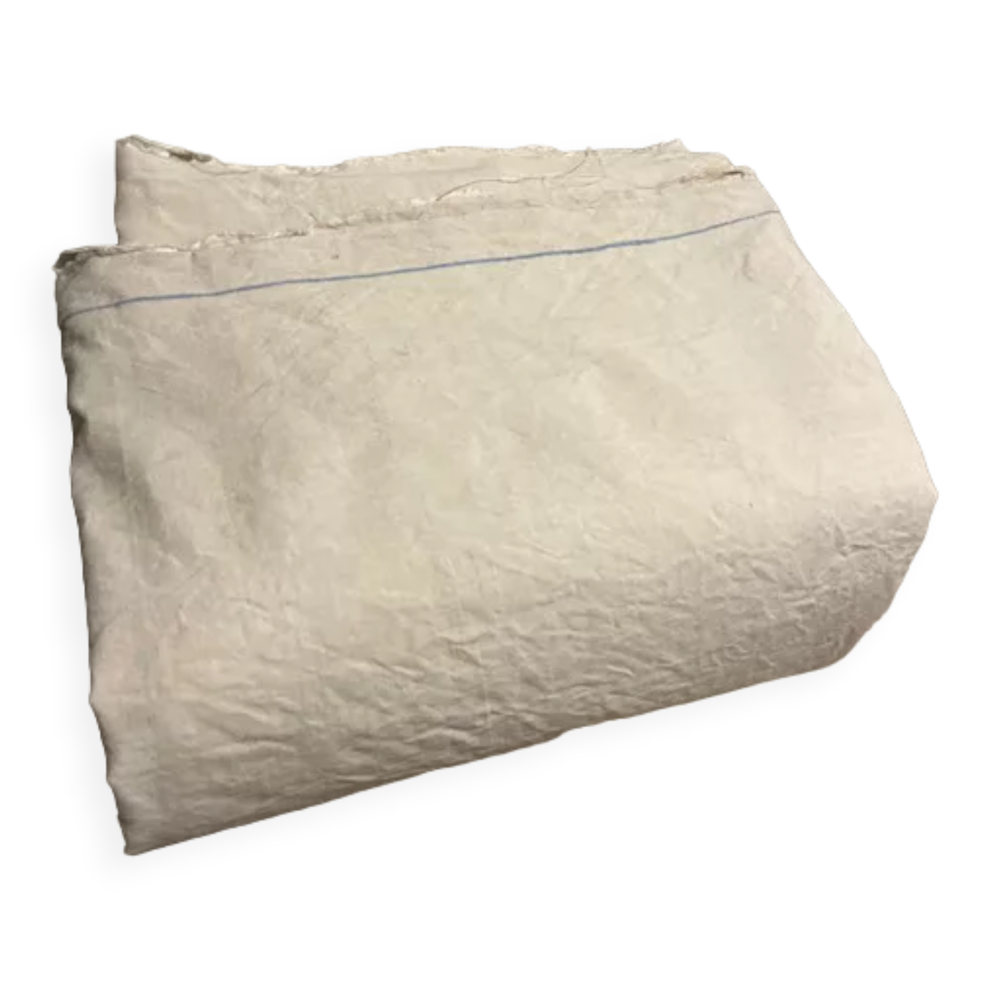 Linen sheet with blue border