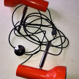 Lampadaire original deux spots orange 1970