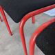 Set of 6 red & black metal chair: space age stackable dining chair baša