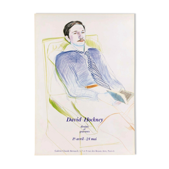 David Hockney lithograph portrait of Jacques de Bascher 1975