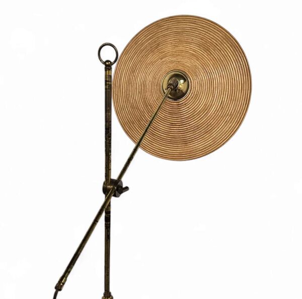 Lampe à crayon / lampe à roseau fendu / lampadaire années 1960 / lampe à canne à pêche