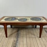 Teak coffee table with lava ceramic by j.belarti 1960