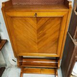 cherry wood secretary with lyre base from the 50s-60s