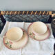 Two breakfast cups Longwy cherry design