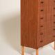 Commode haute en teck et chêne scandinave, années 1960