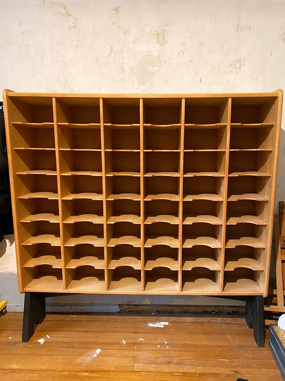 Vintage Scandinavian 48-compartment locker cabinet