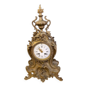 Louis xv style cartel clock in bronze cartel dolphin decor 19th