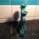 Pair of vintage green candlesticks