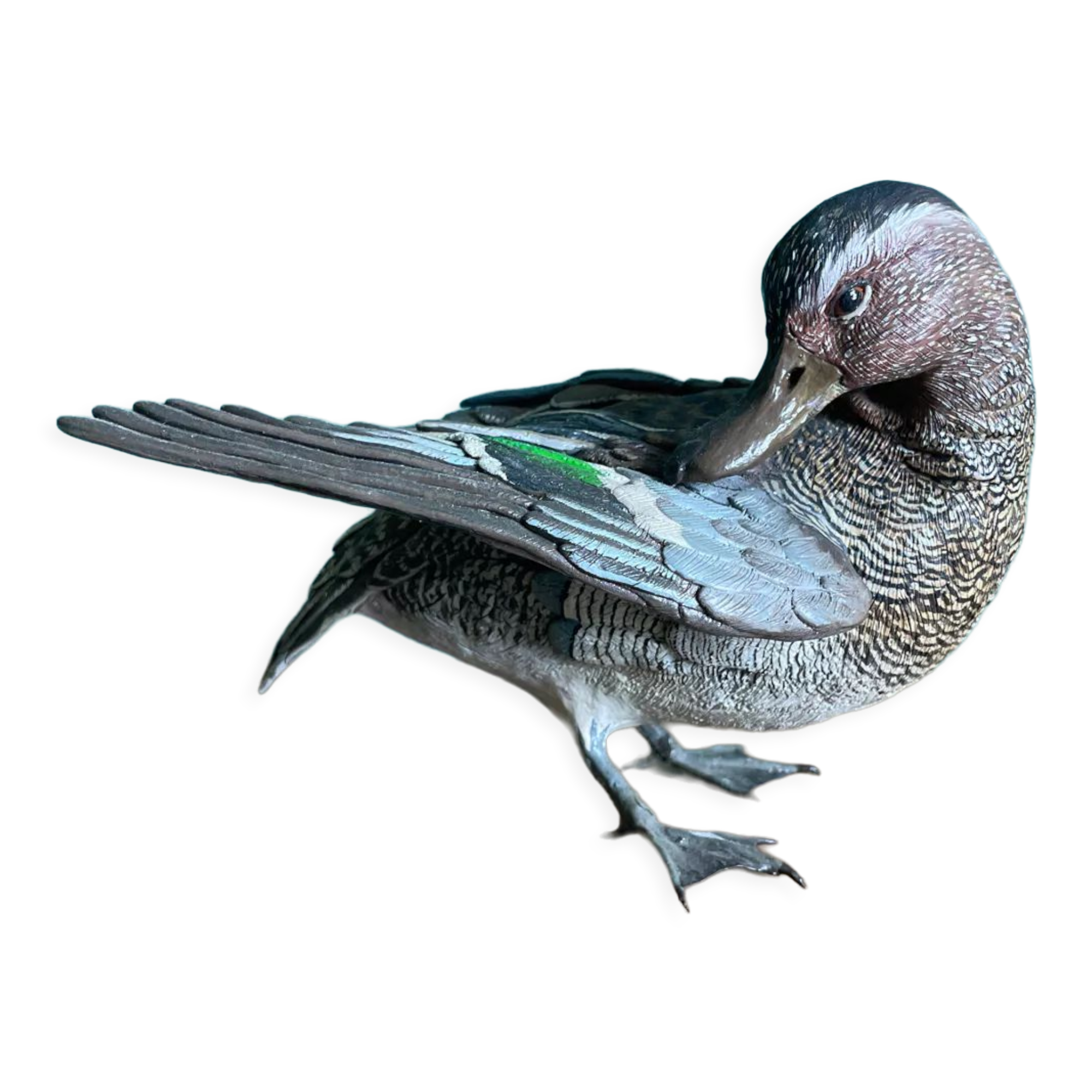 Polychrome terracotta duck