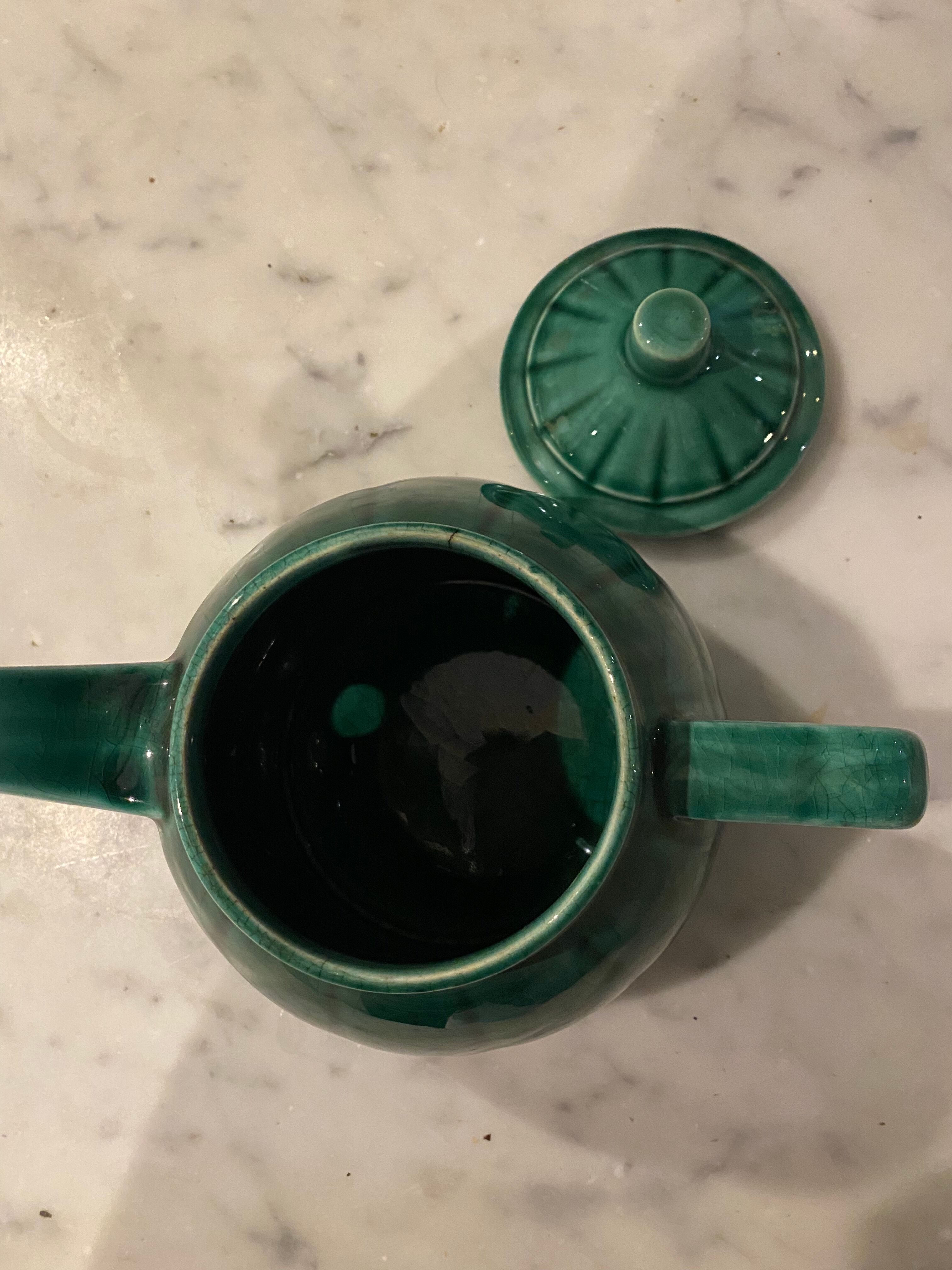 Vintage green teapot