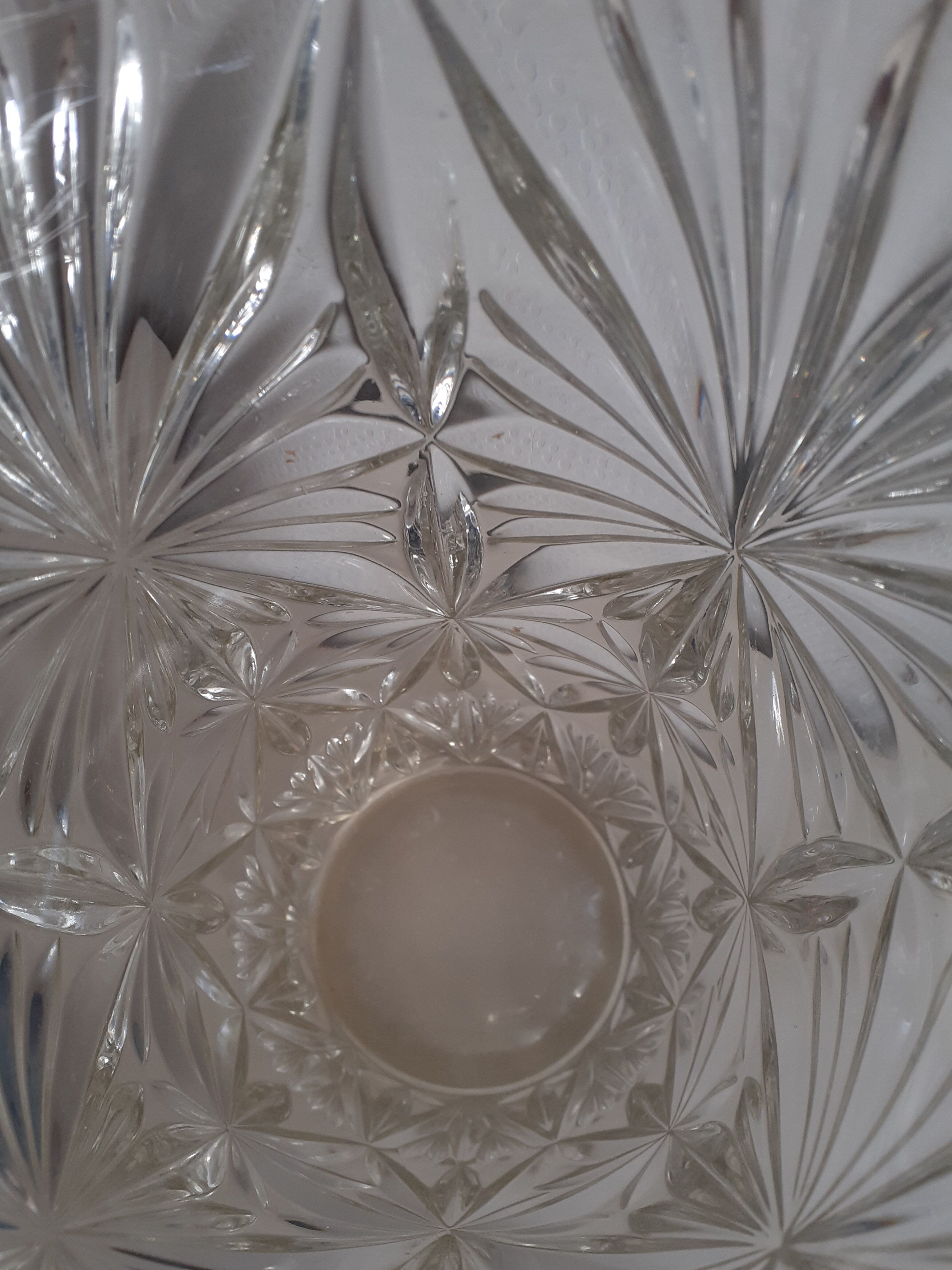 Carved crystal vase