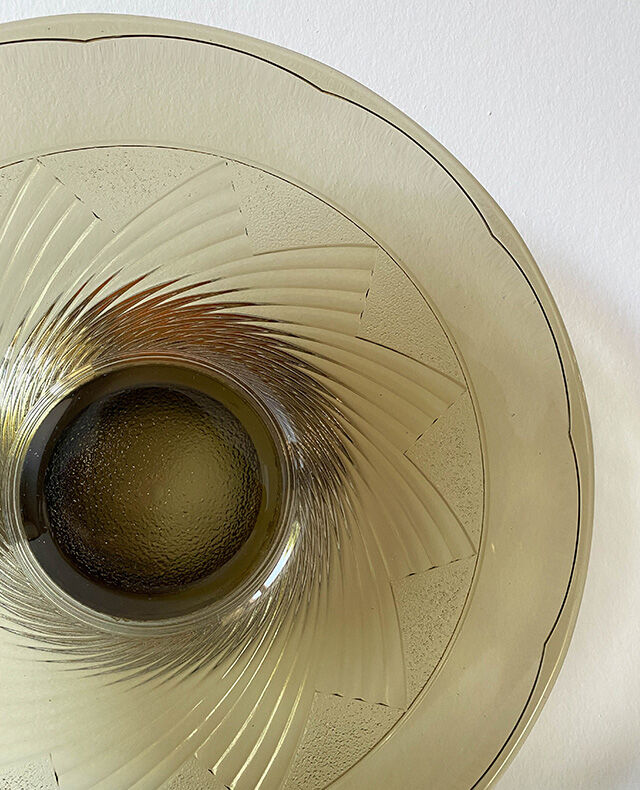 Art Deco fruit cut smoked glass