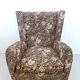 Fauteuil en tissu floral marron de haute qualité, attribué à Paolo Buffa, Italie