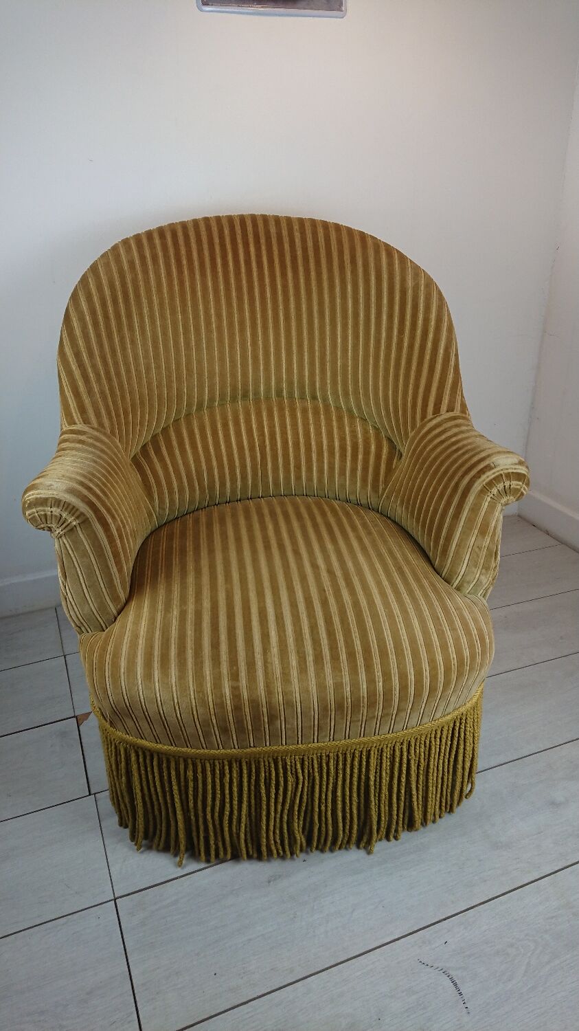 Toad armchair with green fringes