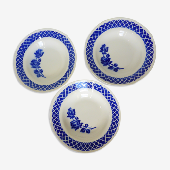 3 assiettes creuses vintage