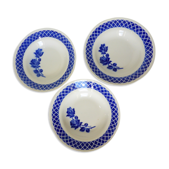 3 assiettes creuses vintage