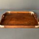 Old tray in wood and brass