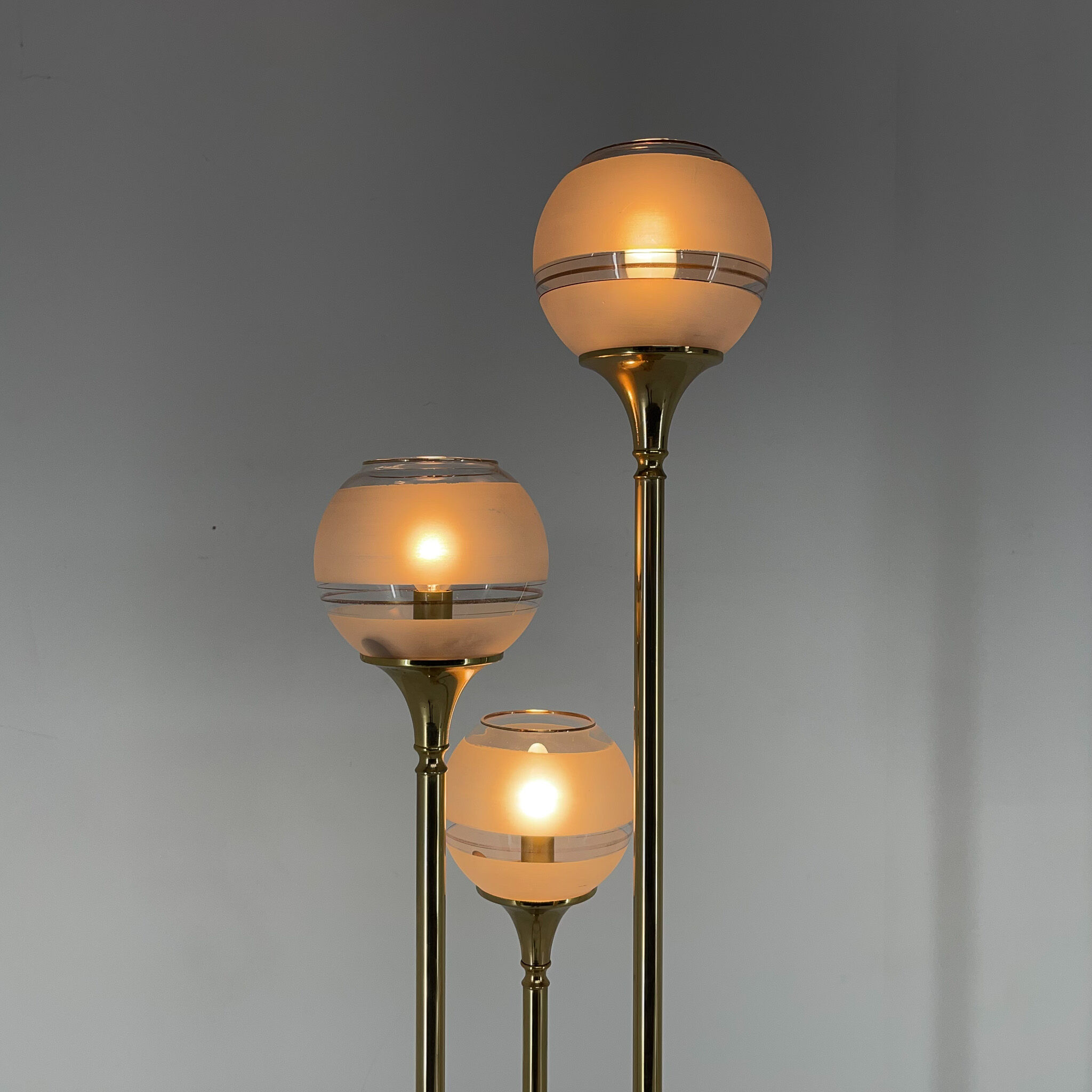 1970's italian metal & glass floor lamp